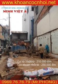 Thi công cọc khoan nhồi giá rẻ .....280.000 đồng/m